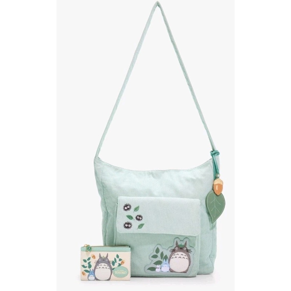 NEW Studio Ghibli® My Neighbor Totoro Corduroy Mint Shoulder Bag & WALLET Set